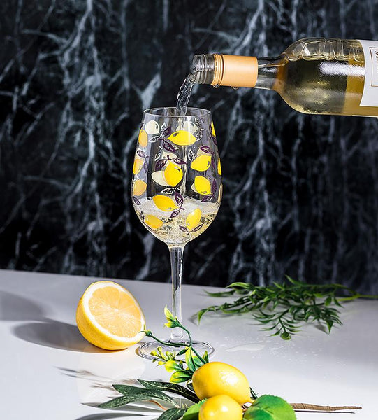 Sorrento Lemons Wine Glass – BACI Gifts