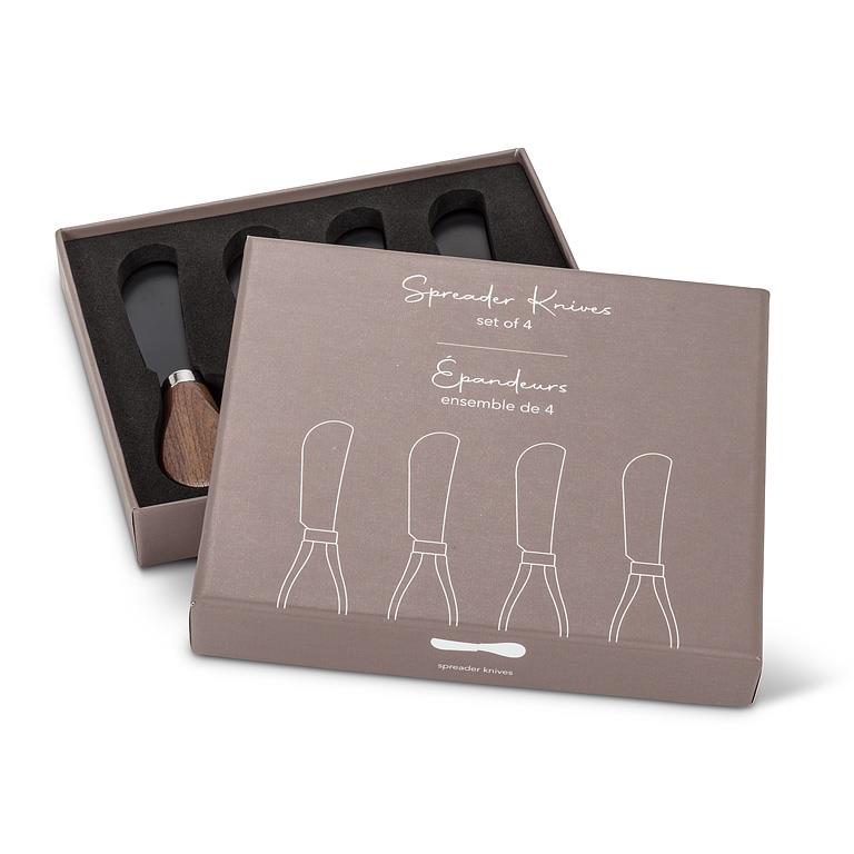 Walnut Handled Pate Spreaders. Set of 4