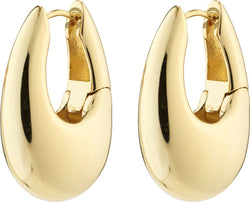 Chunky Retro Hoop Earrings Gold Plated
