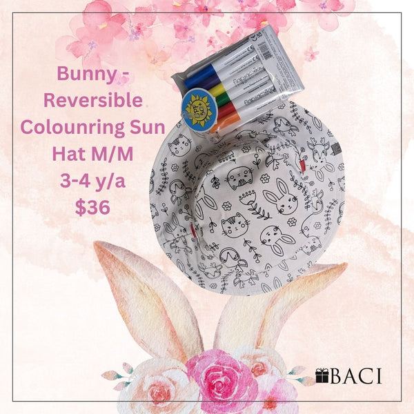 Kids Reversible Coloring Sun Hat - Bunny