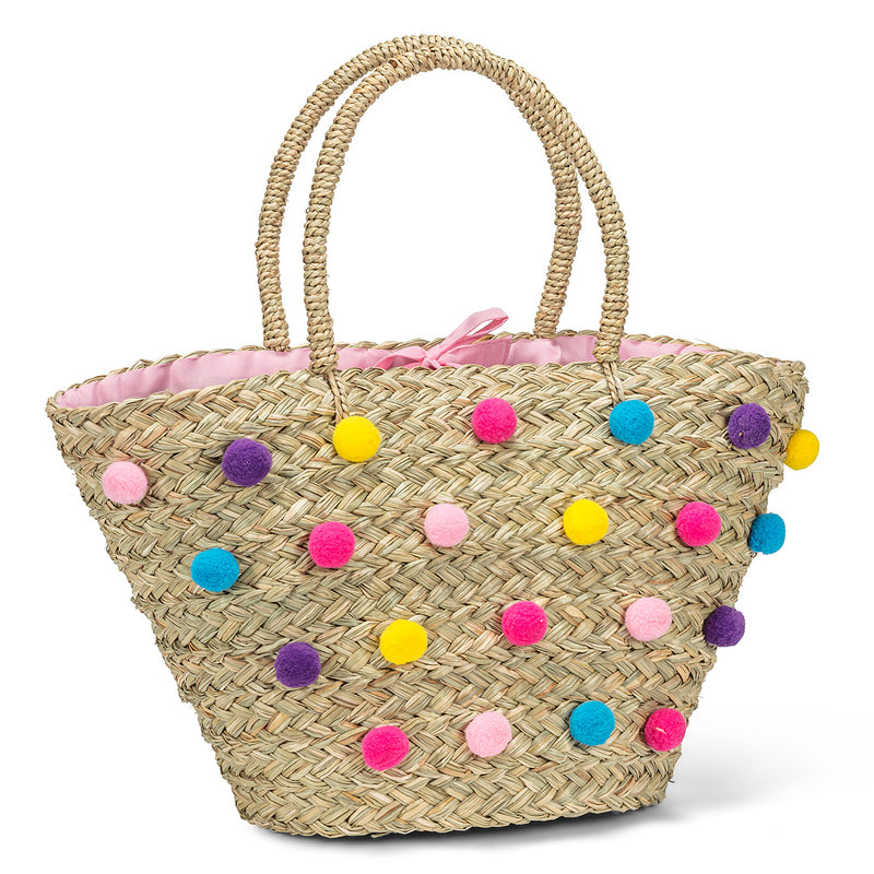 Tote with Allover Pompoms