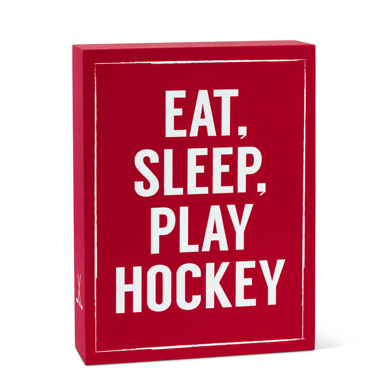 Rectangle "Eat, Sleep, Hockey" Block