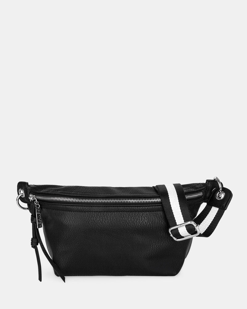 Black Money Belt with zippered compartment